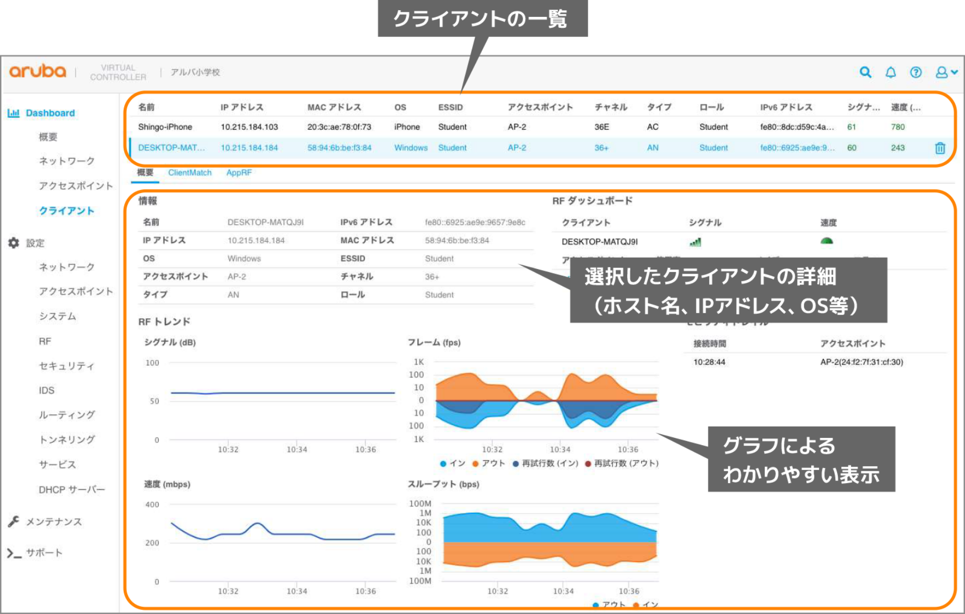 例② クライアント設定画面