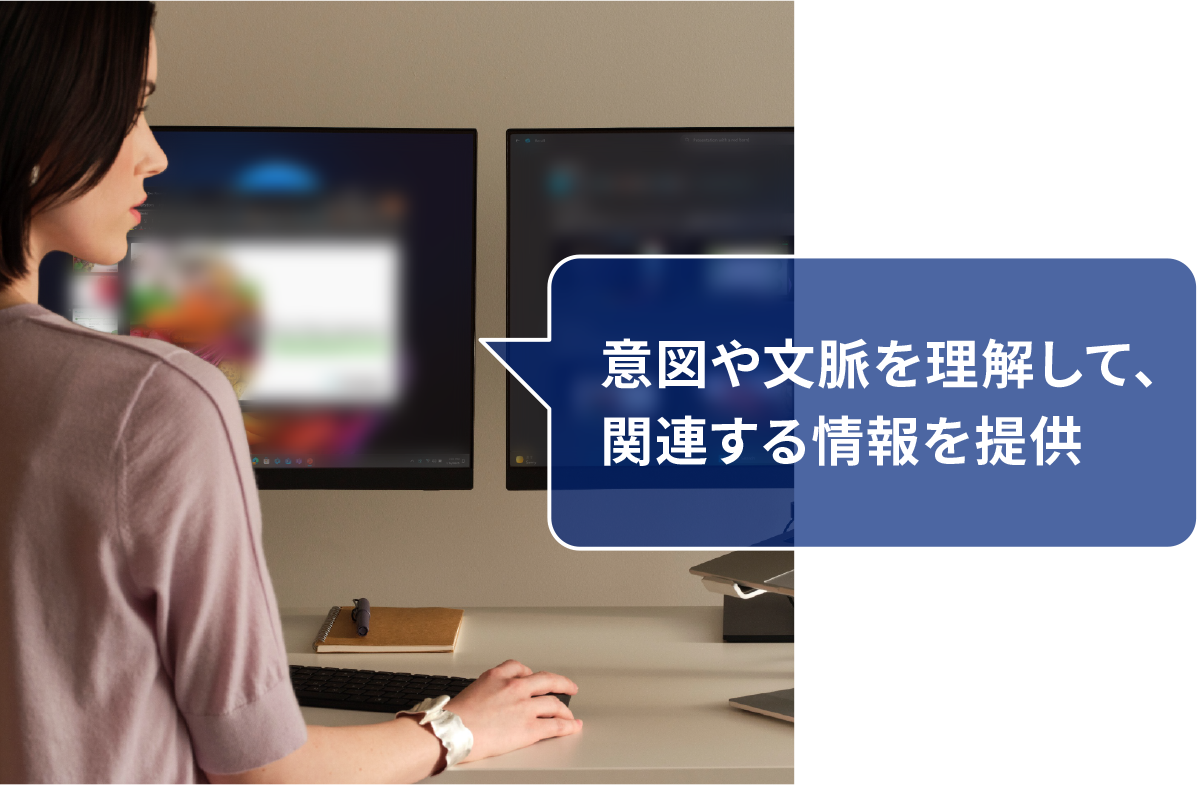 意図や文脈を理解して、関連する情報を提供